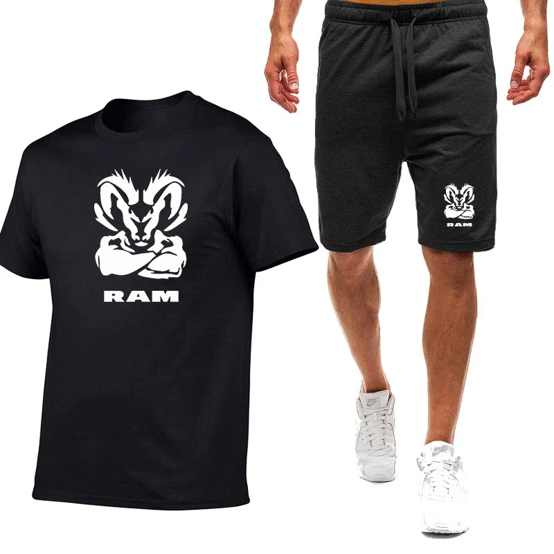 

2026 Summer Men's Ram 1500 Turbo Car Logo Print New Style Fashionable Loose Leisure Trendy Breathable T-shirt Pants Suits