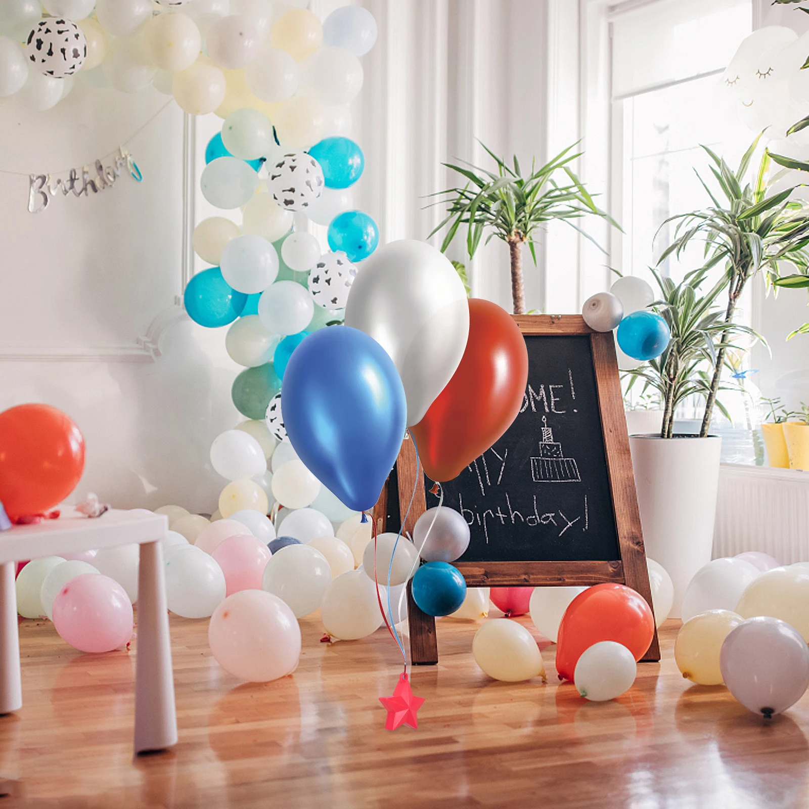 

6pcs Balloon Weights Hollow Star DIY Fillable Wedding Party Clear Rosy Anchors Holders Decor weights star balloon for outside
