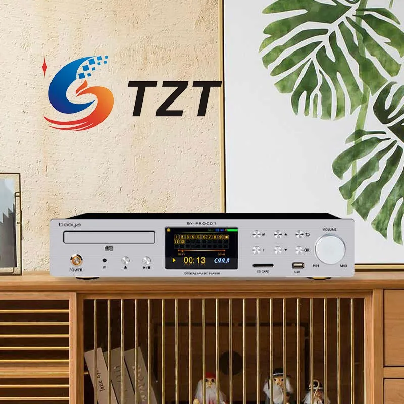 TZT فضي/أسود BY-PROCD1 HiFi مشغل أقراص مضغوطة بث رقمي 2xAK4493SEQ DAC فك مع شاشة ملونة 4.6 بوصة 220 فولت