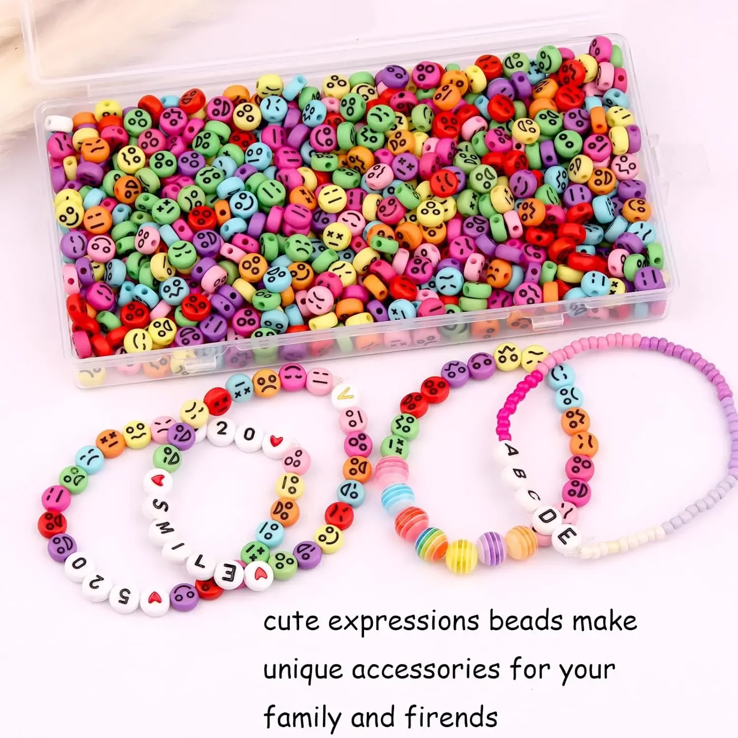 100-500PCS Gemischte Bunte Ausdruck Perlen Acryl Runde Flache Lose Spacer Perlen Für Schmuck Machen DIY Halskette Zubehör