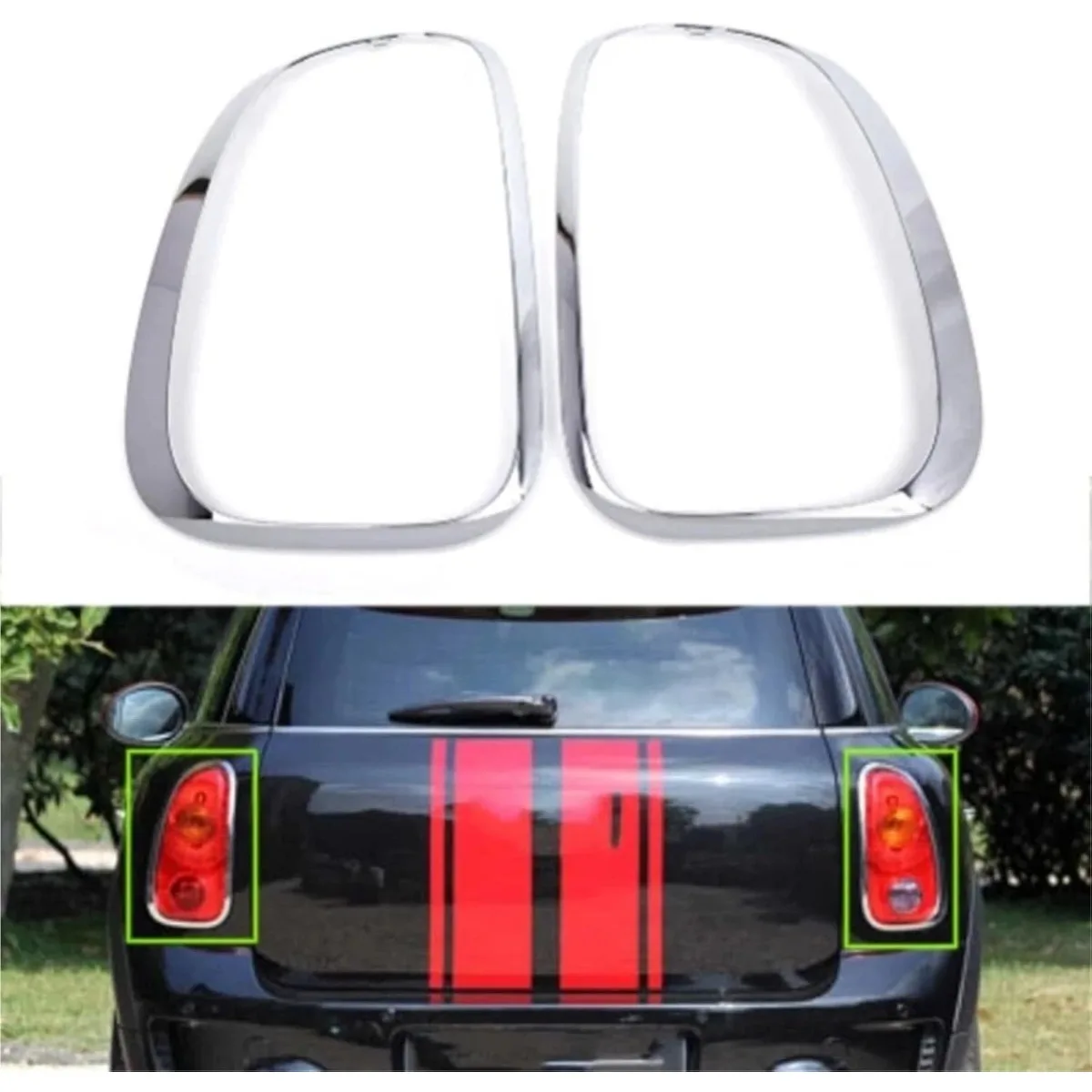 Chrome Black L/R Side Car Light Cover Trim Ring Headlight Tail Light Frame For BMW Mini R60 2011-2016 52109806935 52109806936