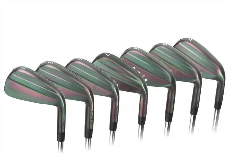 مجموعة حديد نادي الجولف المخصصة لليد اليمنى مع قبضة مطاطية وشعار OEM منقوش برؤوس مكاوي الجولف المخصصة #5