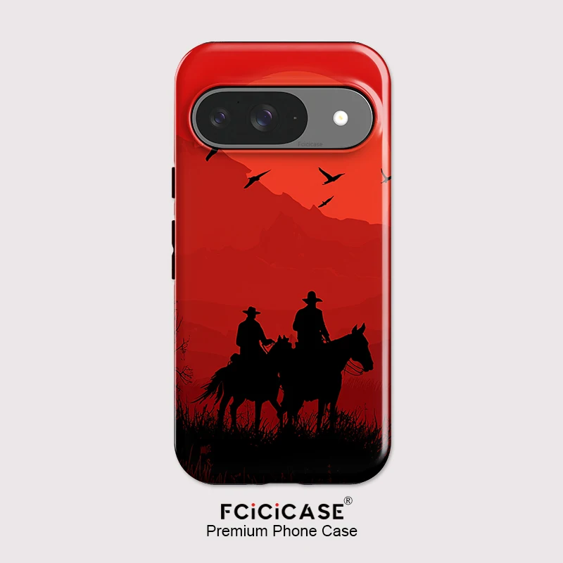 Fcicicase Phone Case For Google Pixel 10 9 Pro XL 8 9 10 Pro 8A 7A Cool Horse Man Pattern Shockproof Matte Acrylic Carcase