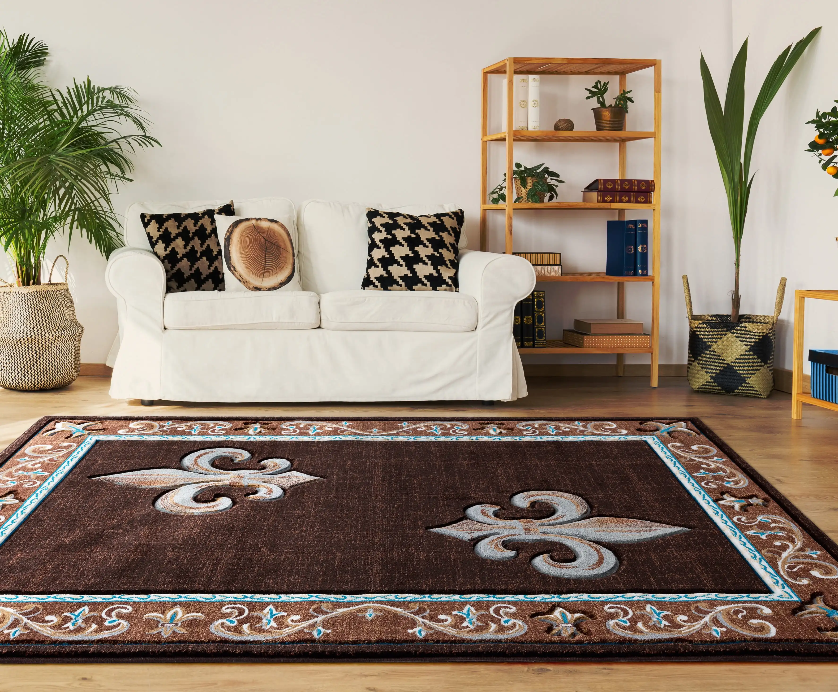 

United Weavers Drachma Peleus Transitional Border Accent Rug, Brown, 2'7 X 4'2