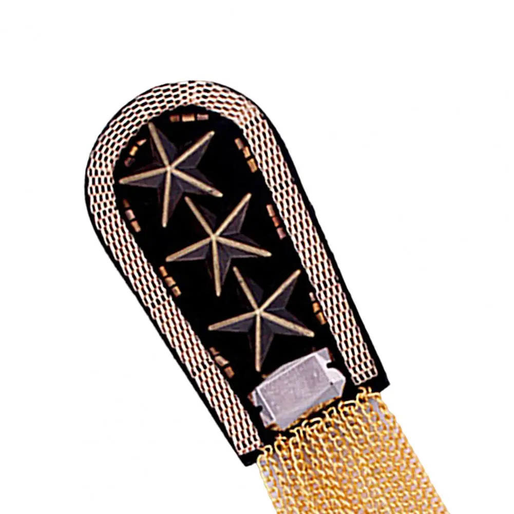 Shoulder Badge Tassel Chain Charming Shiny Performance Dress Accessories Tassel Epaulet for Unisex Metal Tassel Epaulette
