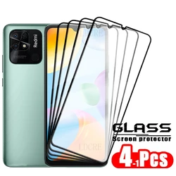 4Pcs For Xiaomi Redmi 10C Glass Redmi 10C Tempered Glass Protective Film Full Cover Glue 9H HD Screen Protector Redmi 10C Glass