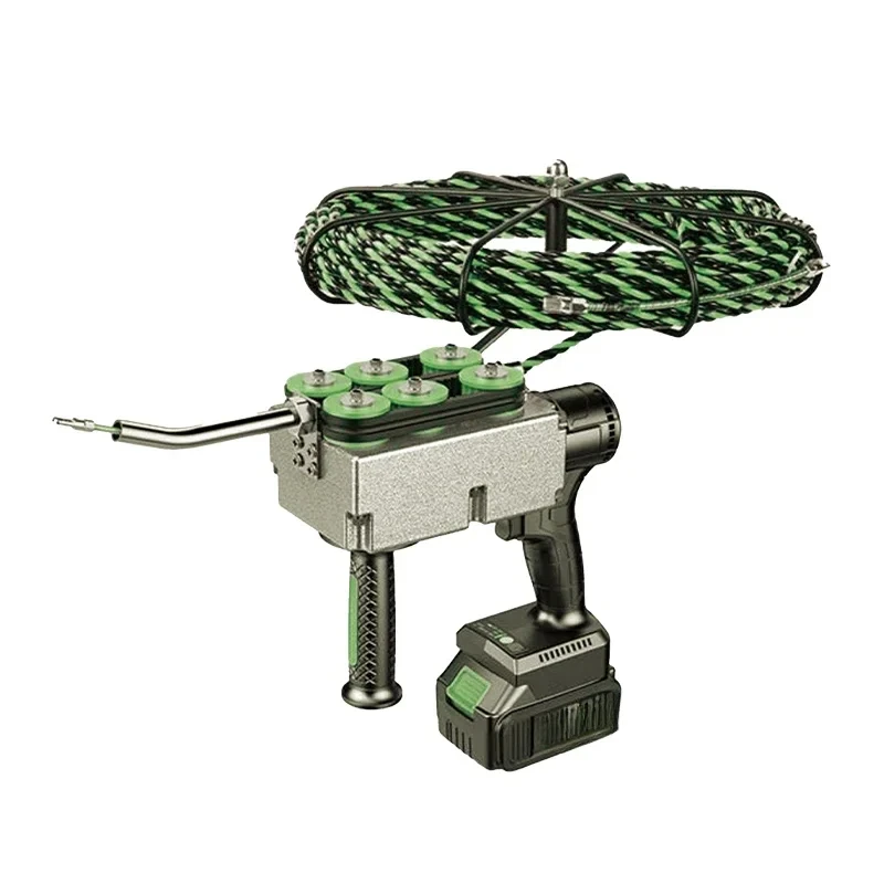 Hantechn 18V Brushless Lithium, Battery Threading Machine Rechargeable Cable Pulling Machine Pipeline Electric Cable Puller/