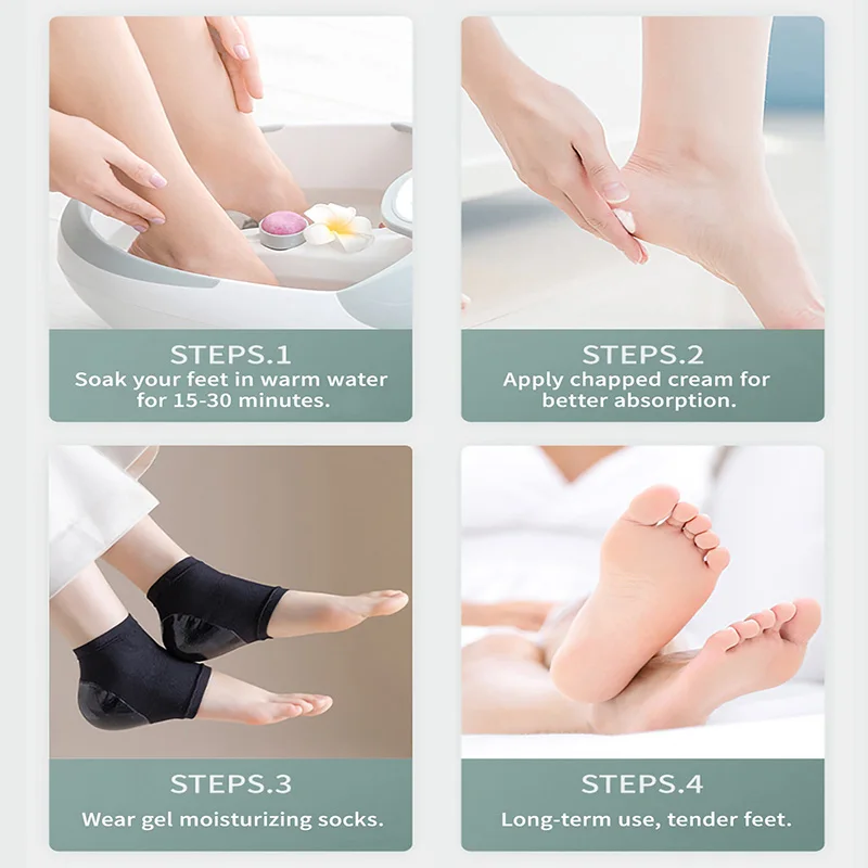 3 Pairs Silicone Gel Moisturizing Socks For Women Men Dry Cracked Heel Treatment, Heels Soften Repair Care Exfoliating