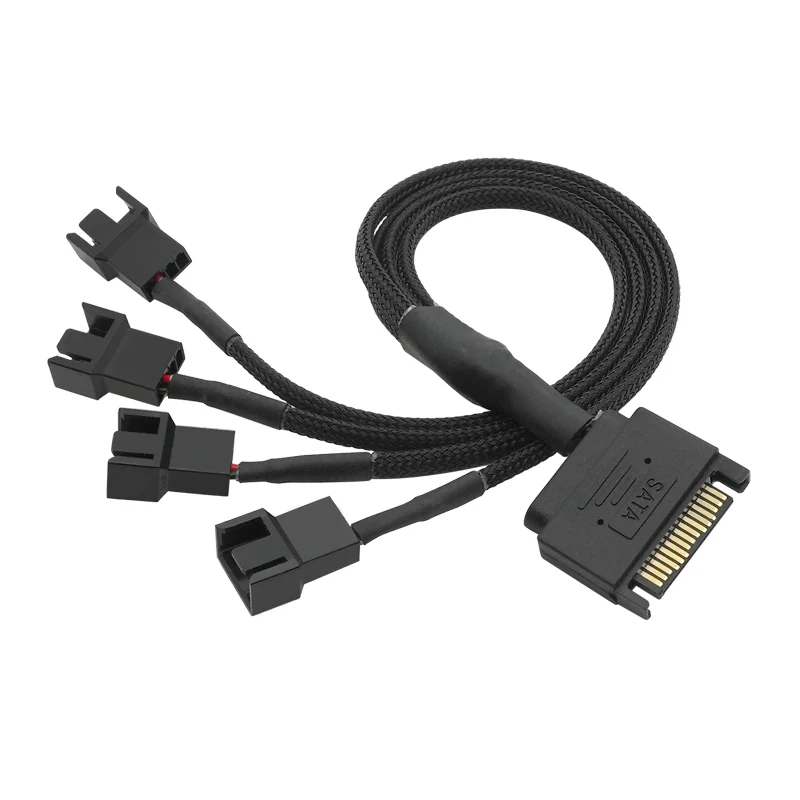 Adaptor Kabel Pemisah Daya Lengan Kipas 4 Pin SATA Ke 3 Pin, 15Pin SATA Ke 1/2/3/4/5 TX3 / TX4 (PWM) 12V Kabel Y Pendingin Casing PC