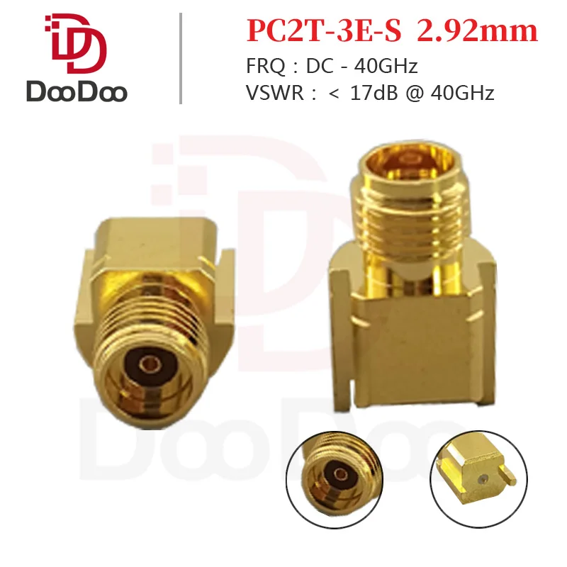 DC - 40GHz 2.92mm Connector Microwave Female Jack RF Coaxial Adapter for PCB End Launch Connectors Flange