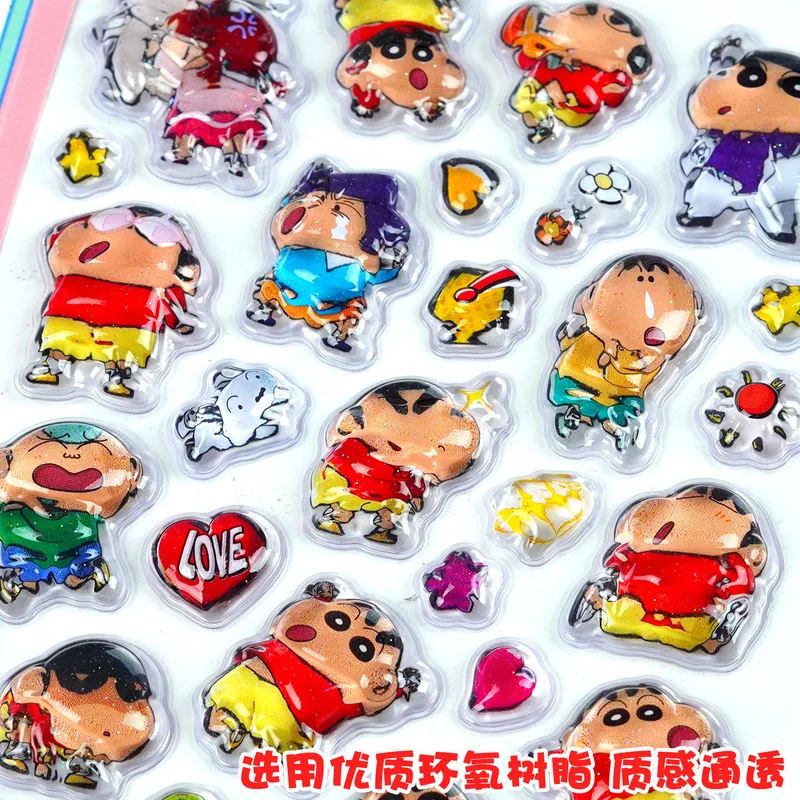 2026*Kawaii Crayon Shin-Chan Kristall 3d Geprägte Aufkleber Nette Diy Telefon Fall Wasser Tasse Dekorative Aufkleber Student brieftasche Aufkleber