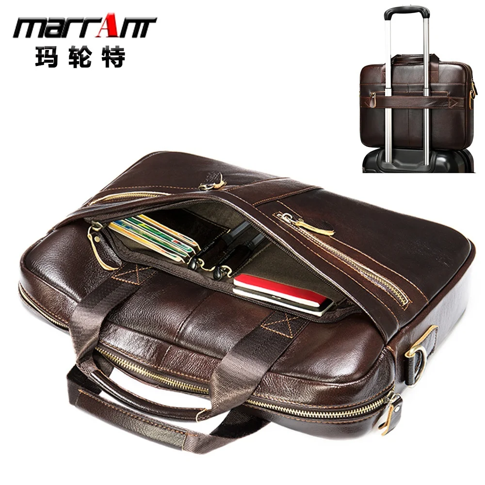 Men\'s Genuine Leather Laptop Bag Men\'s Briefcase Office Bags For Men Natural Leather Briefcase Porte-Documents Bags