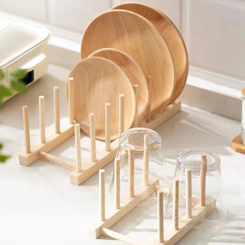 Easy Access Wooden Dish Drain Rack Space-saving Storage Racks For Kitchen Pot Kitchen Pot Lid Holder