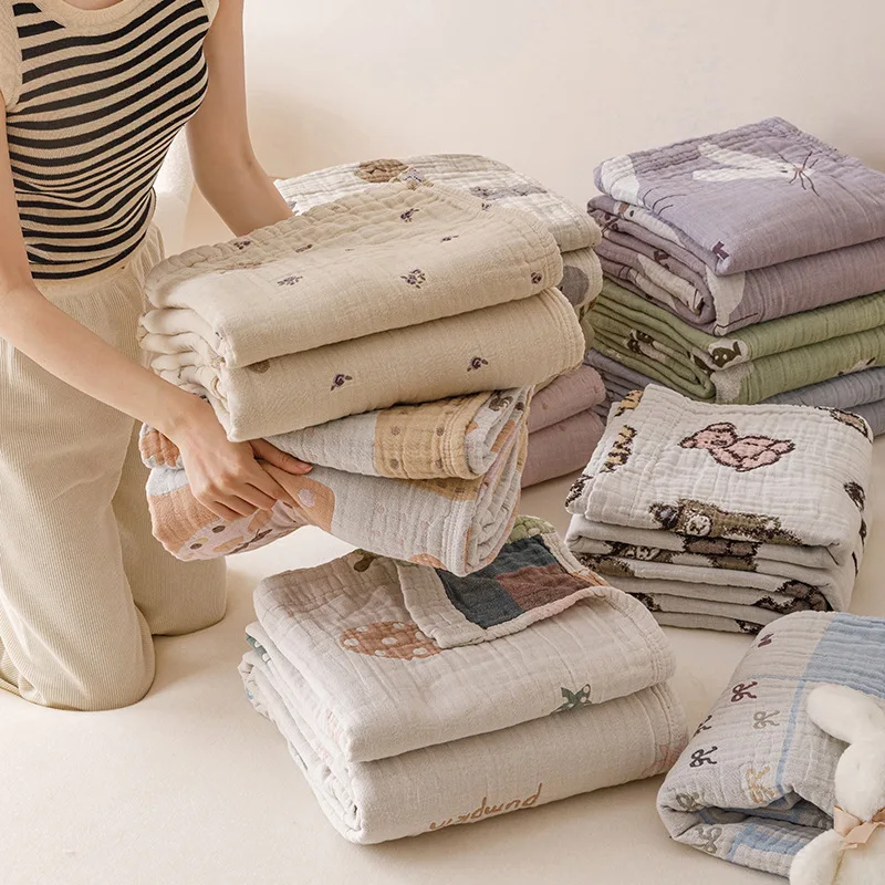 

Летнее муслиновое полотенце из чистого хлопка, тонкое одеяло до колена, мягкое покрывало, кондиционер, уютное одеяло, постельное белье, одеяло для сна