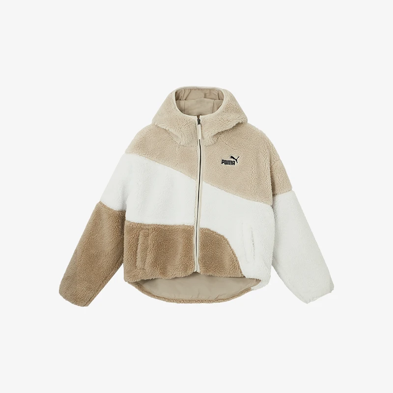 

Puma genuine new women's fashionable warm imitation lamb wool hooded jacket 678349-87