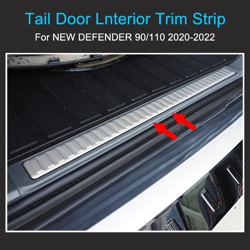 Tail Door Trim Panel for Land Rover Defender 90/110 2020-2023 Tail Door Lnterior Trim Strip with Stainless Steel Material