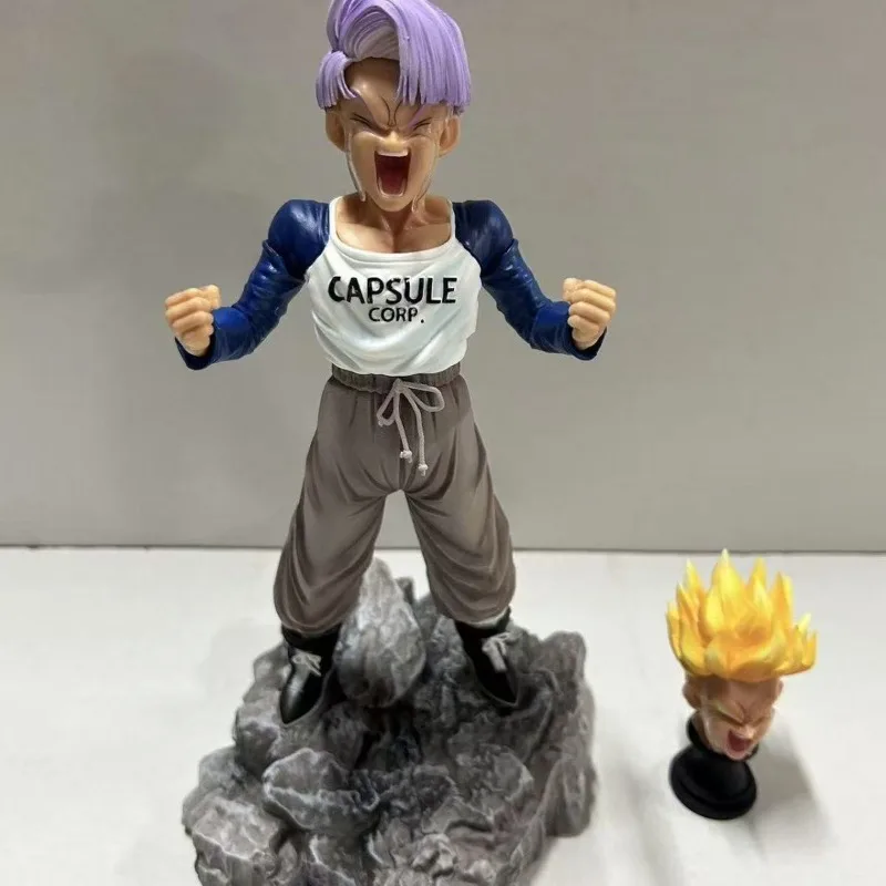 26cm Dragon Ball Crying Trunks Double Head Standing Animation Peripheral GK Figure Model Ornament Collection Gift