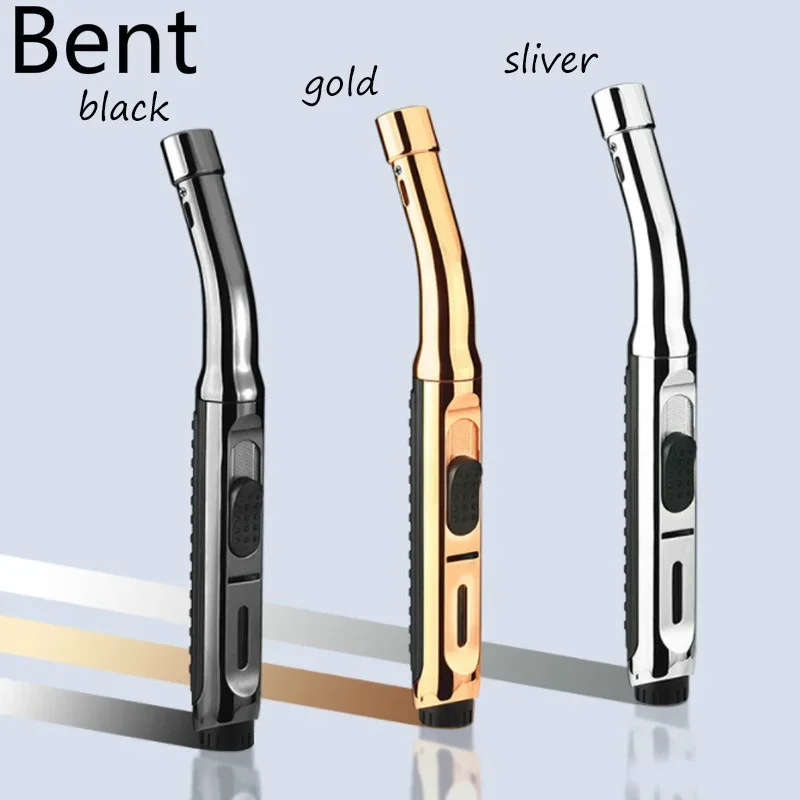 شواء اثنين نمط المعادن الشعلة ولاعات الغاز يندبروف ولاعة السيجار البيوتان ولاعات بندقية رذاذ المحمولة جت أخف المطبخ في الهواء الطلق