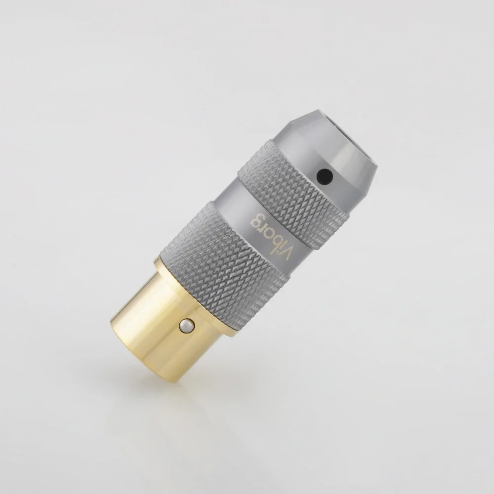 4 peças cabo de áudio hifi equilíbrio 3 pinos viborg 99.998% cobre puro 24k banhado a ouro plugue conector xlr