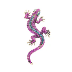 New Vintage Brooch Animal Lizard Brooch Full Diamond Fashion Alloy Men's and Women's Halloween Fashion Accessory