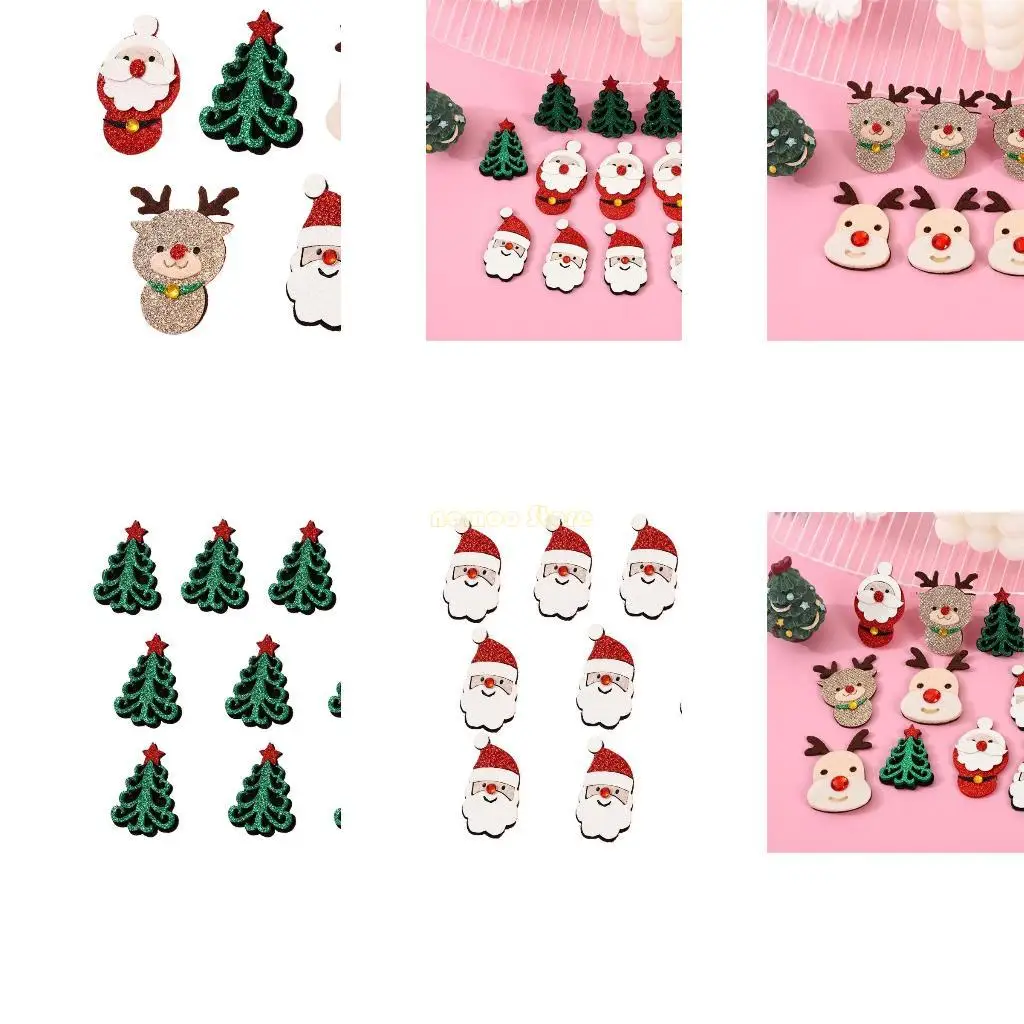 

31BF Cartoon Patches Christmas Decorative Crafting Headpieces Accessories Christmas Decoration Making Kits Party Decors