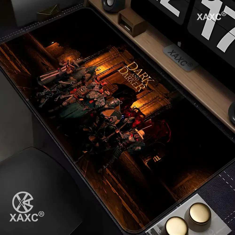 D-Dark And D-Darker Gaming-Mauspad im mittelalterlichen dunklen Stil, großes Schreibtischpad im Dungeon-Stil, rutschfestes Tastaturpad HYBXXC