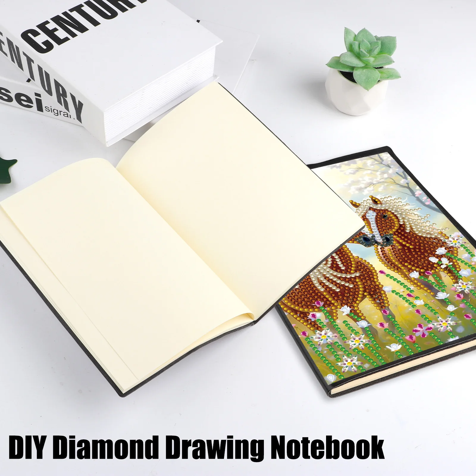 Diamond Art Painting Notebook Kits for Adults,The ponies Notebook Special shape Diamond Art Dots for Creative office Art Gift view 5