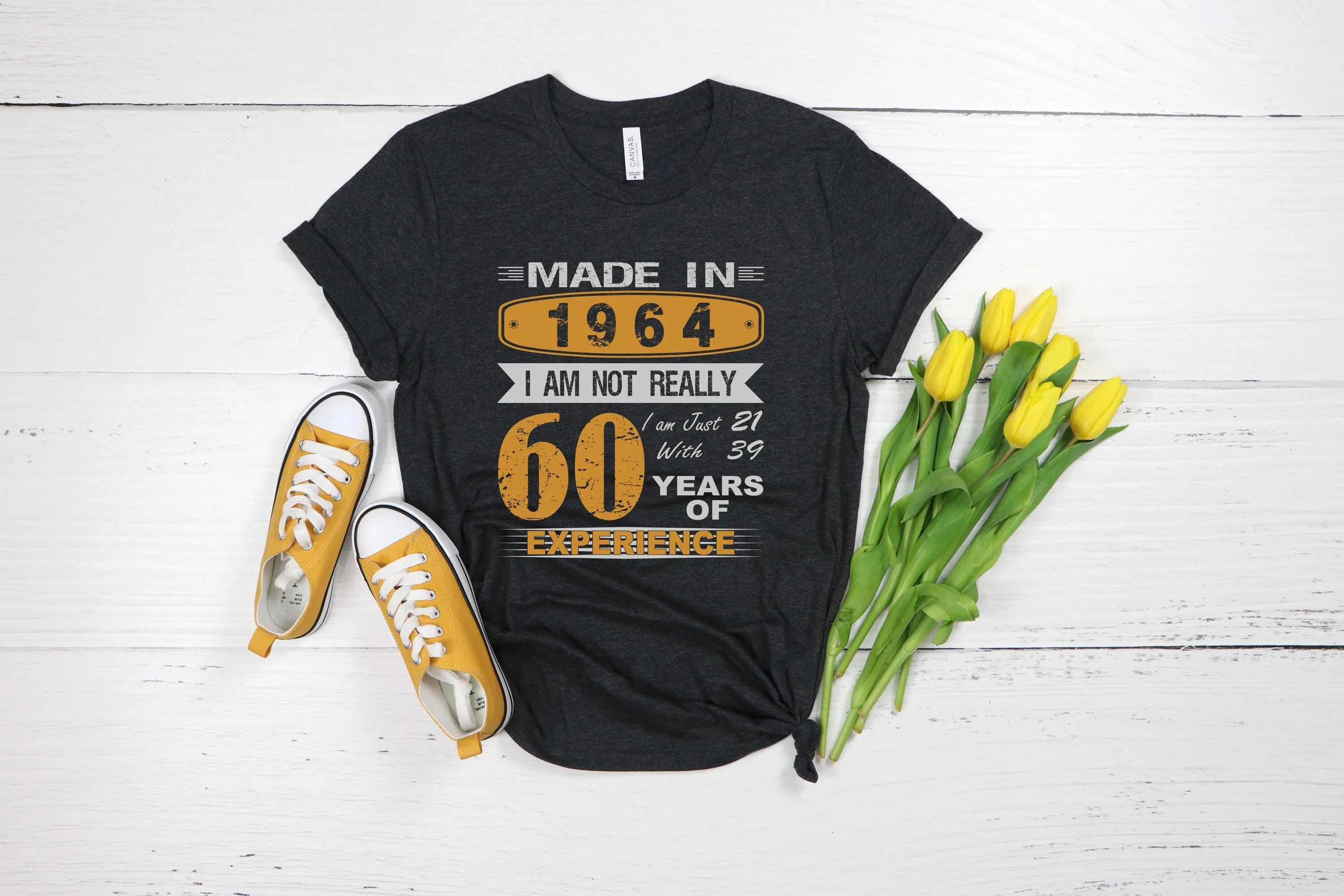 

Vintage 1964 T Shirt 60Th Birthday Gift For Women And Men Sixtieth