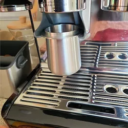 Coffee Dosing Cup Brushed Silver Stainless Steel Espresso Coffee Dosing Cup Fits 58mm Breville Portafilters Coffee Accessories