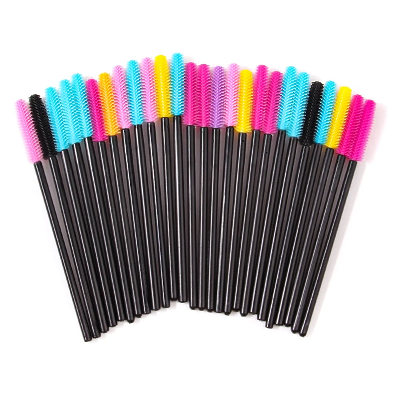 50 pz Mascara In Silicone Bacchette Applicatore Spazzole Per Ciglia Usa E Getta Pettine Pennello Per Trucco di Bellezza Per Le Donne Strumenti di Estensione Delle Ciglia