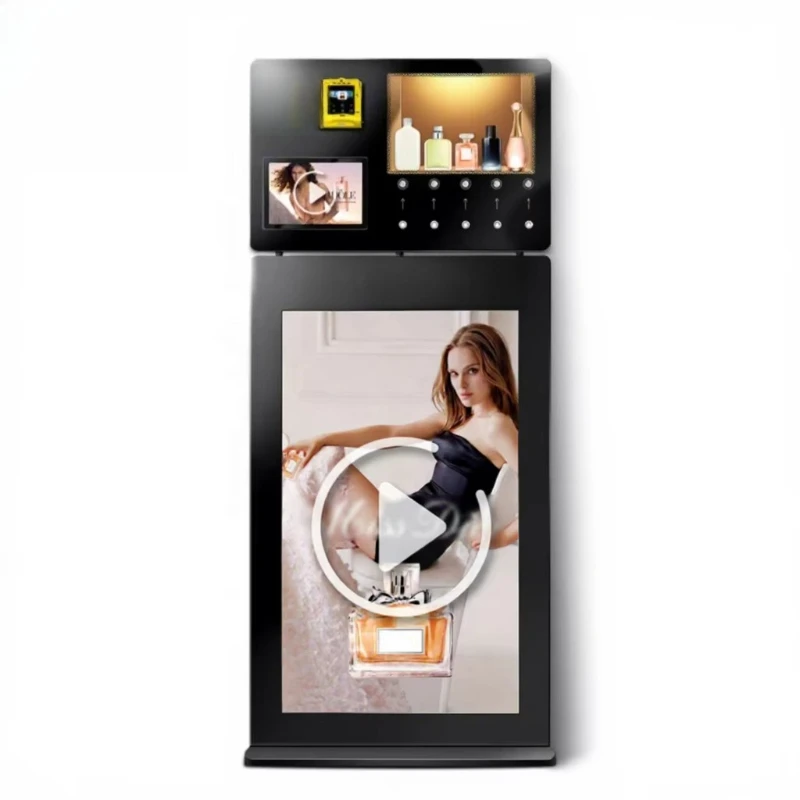 The wall-mounted perfume vending machine is convenient, equipped with five perfume sprayers