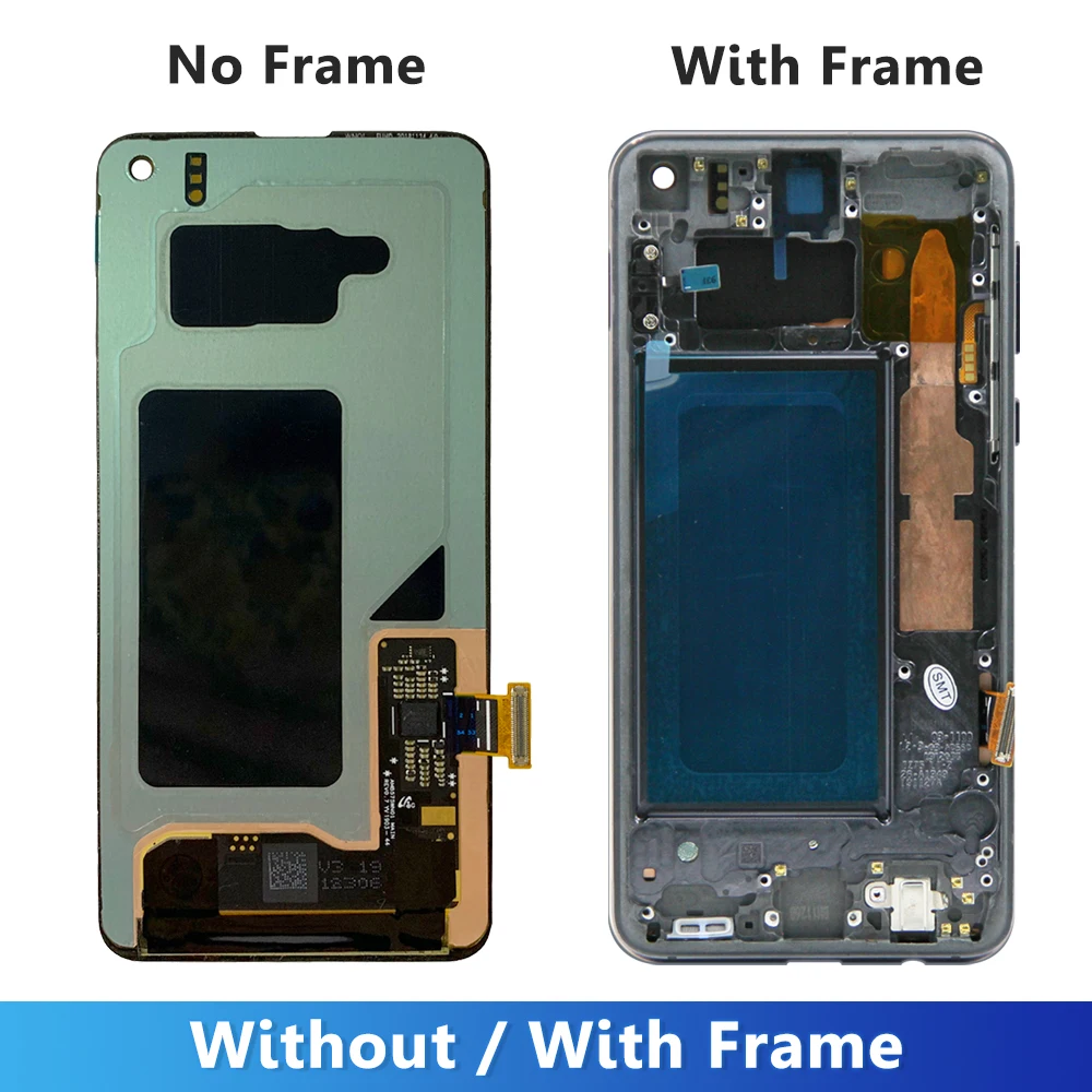 AMOLED S10e Display With Frame, For Samsung Galaxy S10E G970 G970F G970U LCD Display Touch Screen Digitizer Replacement Part