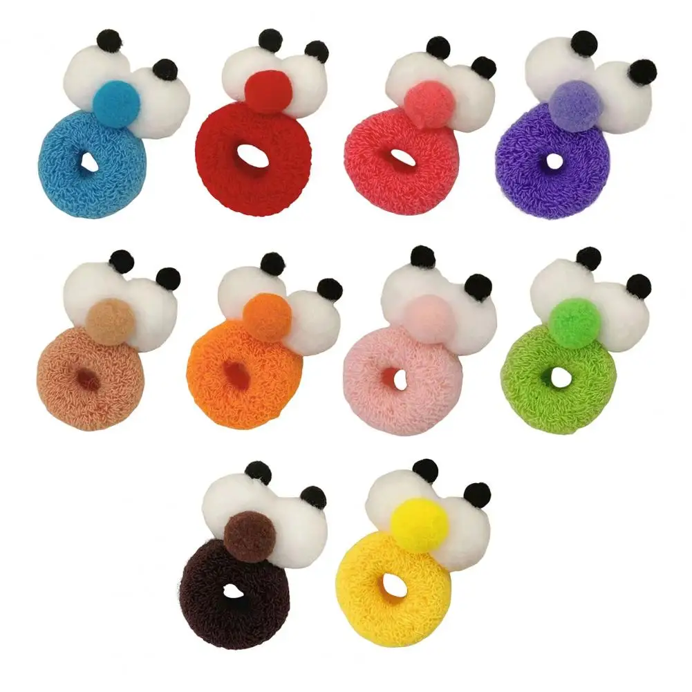 5/10Pcs Hair Ties Big Eyes Cartoon Shape Hairband Candy Color Hair Ring Double Ball Hairs Ties High Elastic Hair Ropes 헤어 타이