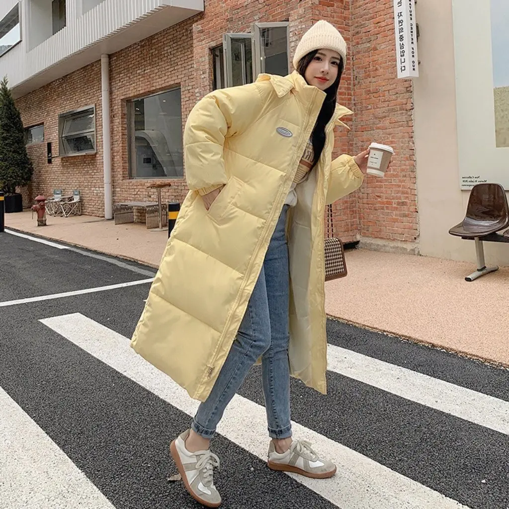 

Women's Long Cotton-Padded Jacket Korean Style Winter Warm Solid Color Academic down Jacket Wholesale