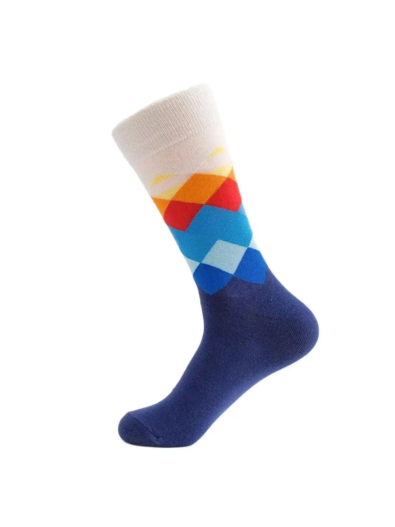 Men Mid Calf Socks Dress Medium Tube Crew Socks Big Size EU40-46 4 Pairs/Lot For Spring Fall Winter