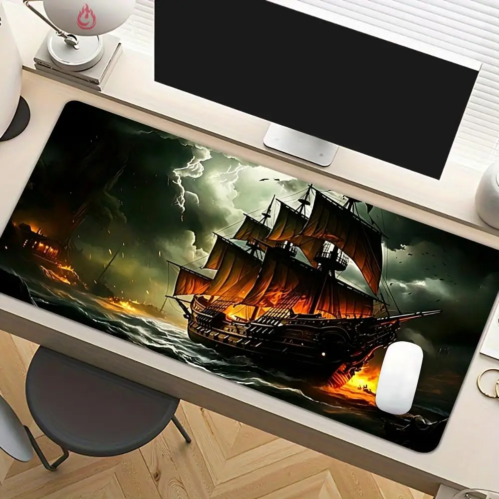 Mysterious Sailing Ship Mouse Pad Desk Mat Large Computer Office Carpet XXL Mousepad Gamer Gaming PC Accessories Keyboard Rug