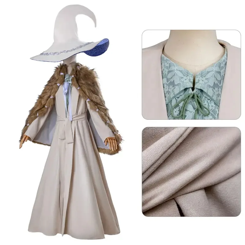 Ranni Game Elden Cosplay Witch Ranni Costume Wig Dress Ring Cloak Hat Woman Man Carnival Party Cape Uniform Set S-XXXL
