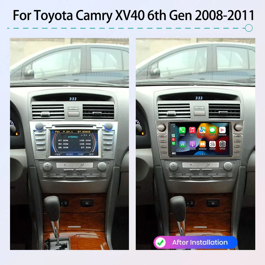 Car Radio  For Toyota Camry XV40 6th Gen 2008-2011 Wireless CarPlay Android Auto Navigation Stereo Car Multimedia Radio Player