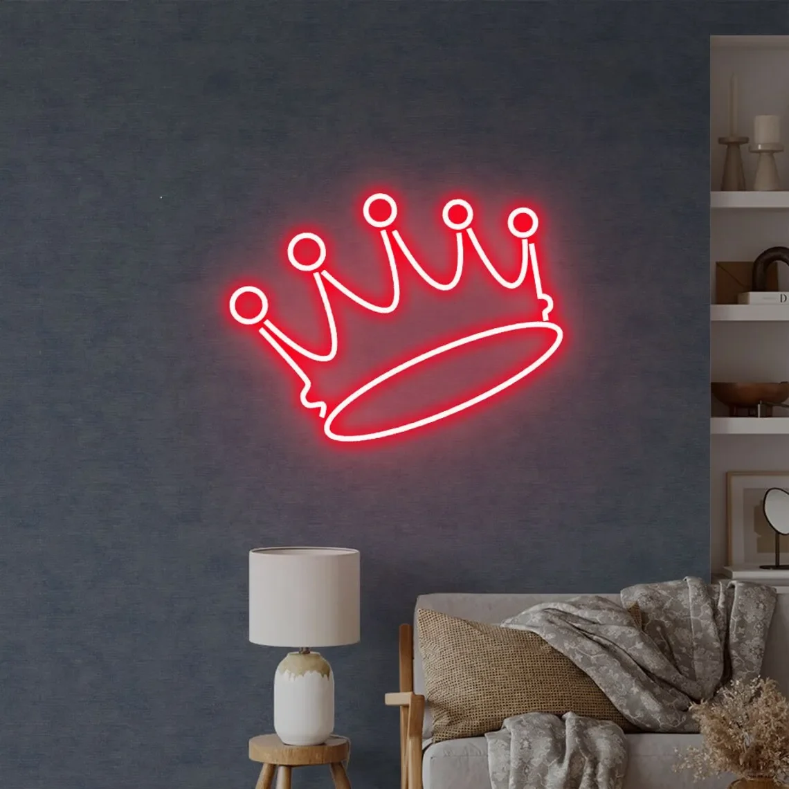 Crown Neon Sign Party Decoration  Neon Signs for Room Wall  Custom Neon Sign  Birthday Party Decorations  Wedding Decoration