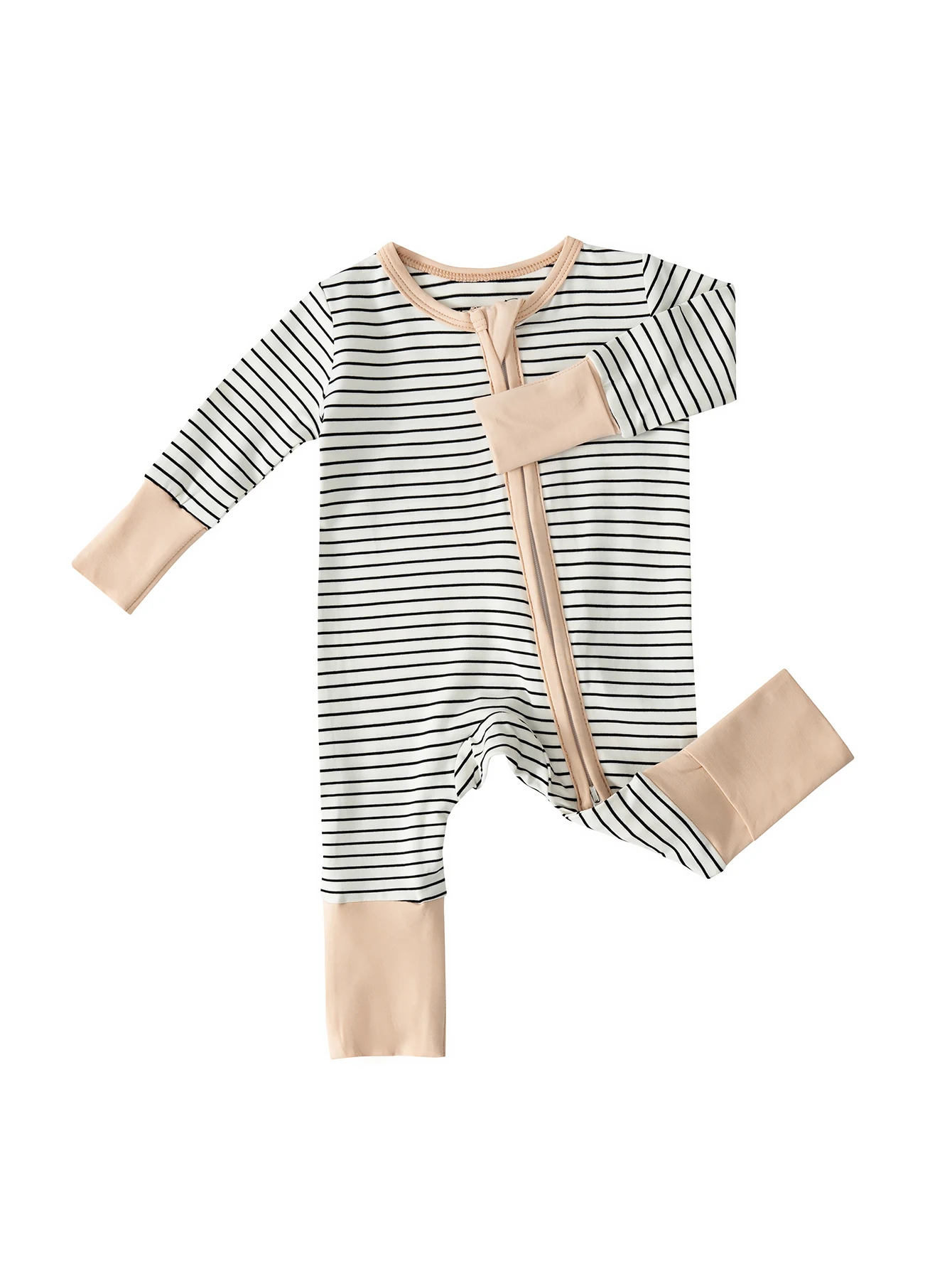 Two-piece fashion baby romper set, randomly selected Bamboo fibre baby romper, 0-24 months view 3