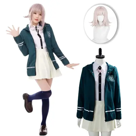 Anime Nanami ChiaKi Cosplay Costume High School Outfit Uniform with Accessories Wig Adults Women Halloween Party