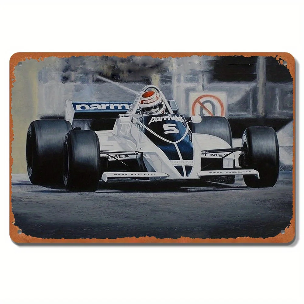Vintage Nelson Piccut Bramham BT49C Car Metal Poster,  Retro Tin Sign, Classic Iron Wall Art for Home, Office, Garage, Bar, or f