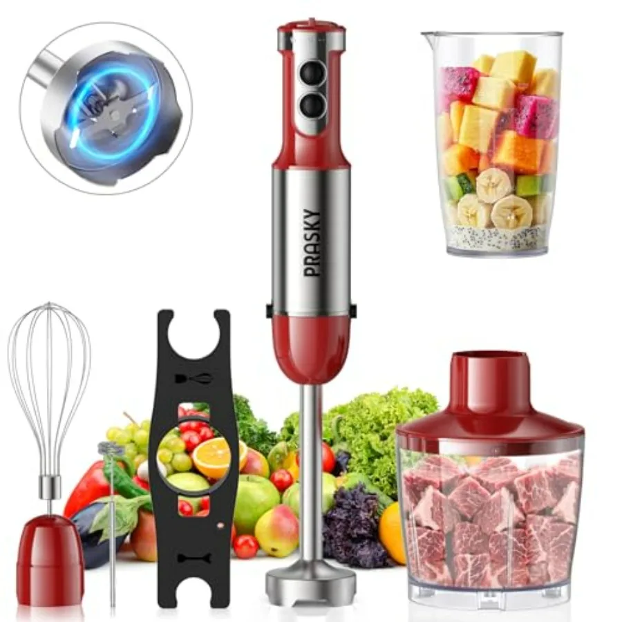 

Handheld Immersion Blender with 20 Speeds Turbo Mode Heavy-Duty Copper Motor Stainless Steel Blades Milk Frother Wand Whisk 600