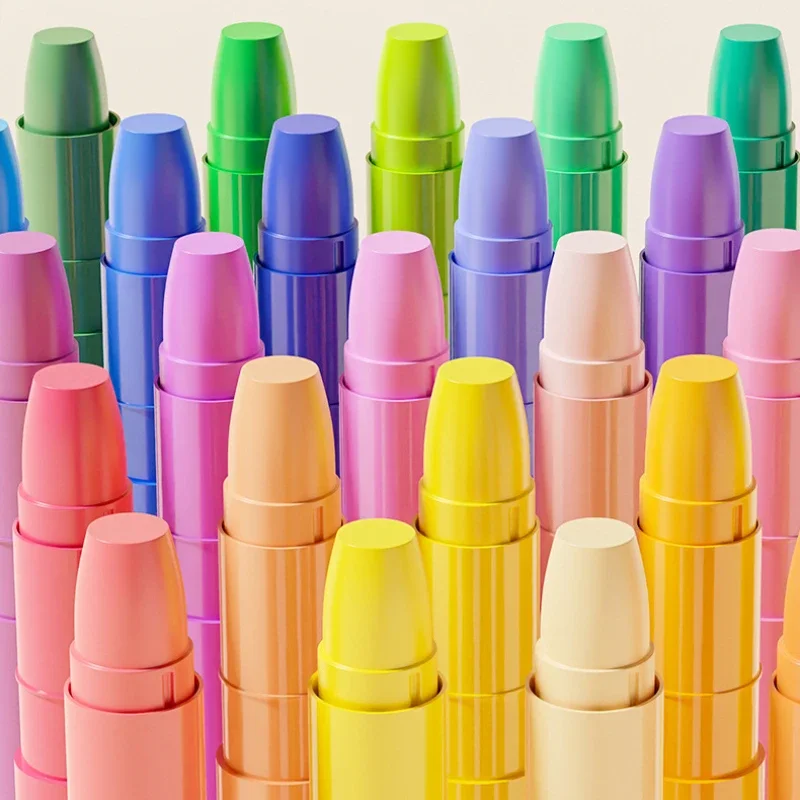 12/24/36/48 Color Rotatable Colorful Stick Non Dirty Hand Washable Children's Drawing Graffiti Crayon Oil Painting Stick