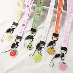 Cute Fruit Lanyard For Keys Cute Lemon Phone Straps ID Card Pass Gym USB Badge Holder Keychain Lanyards Neck Straps