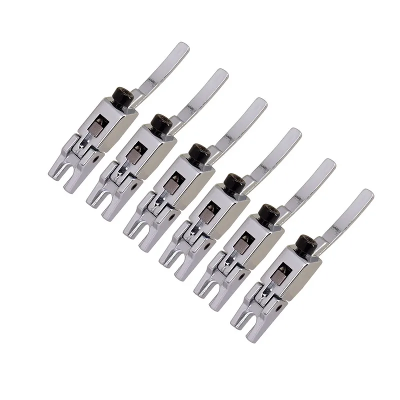 6 Pcs Vintage Locked String Saddles for Electric Guitar Tremolo Bridge Double Locking Systyem Guitar Accessories Parts