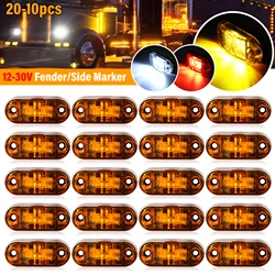 30/20/10X 4LED Side Marker Lights Oval Front Rear Clearance Indicator Lamp Truck Accessorie for Trailer BUS Van Caravan