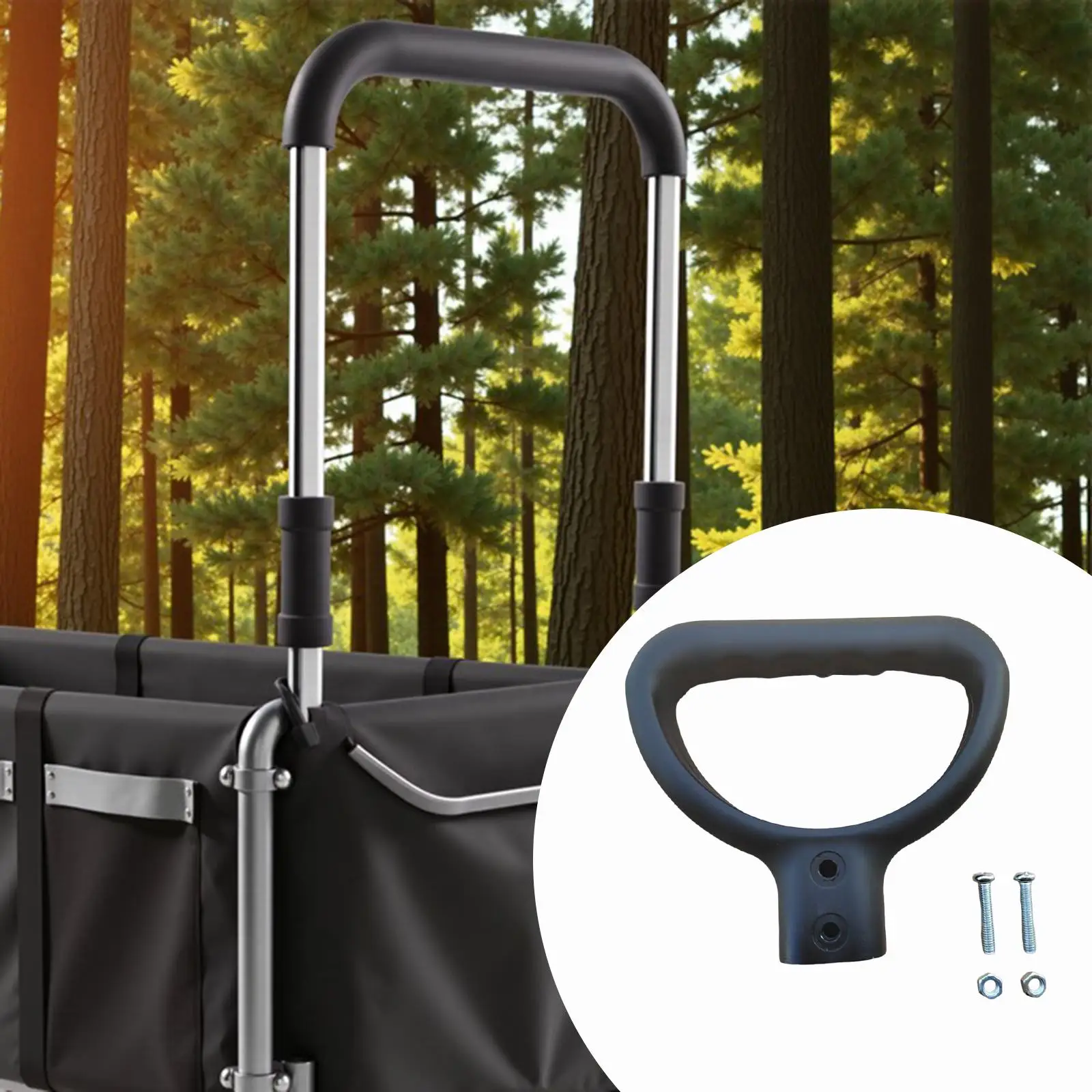 

Folding Wagon Push Handle Spare Parts Replacement Hand Truck Handle for Camping Wagon
