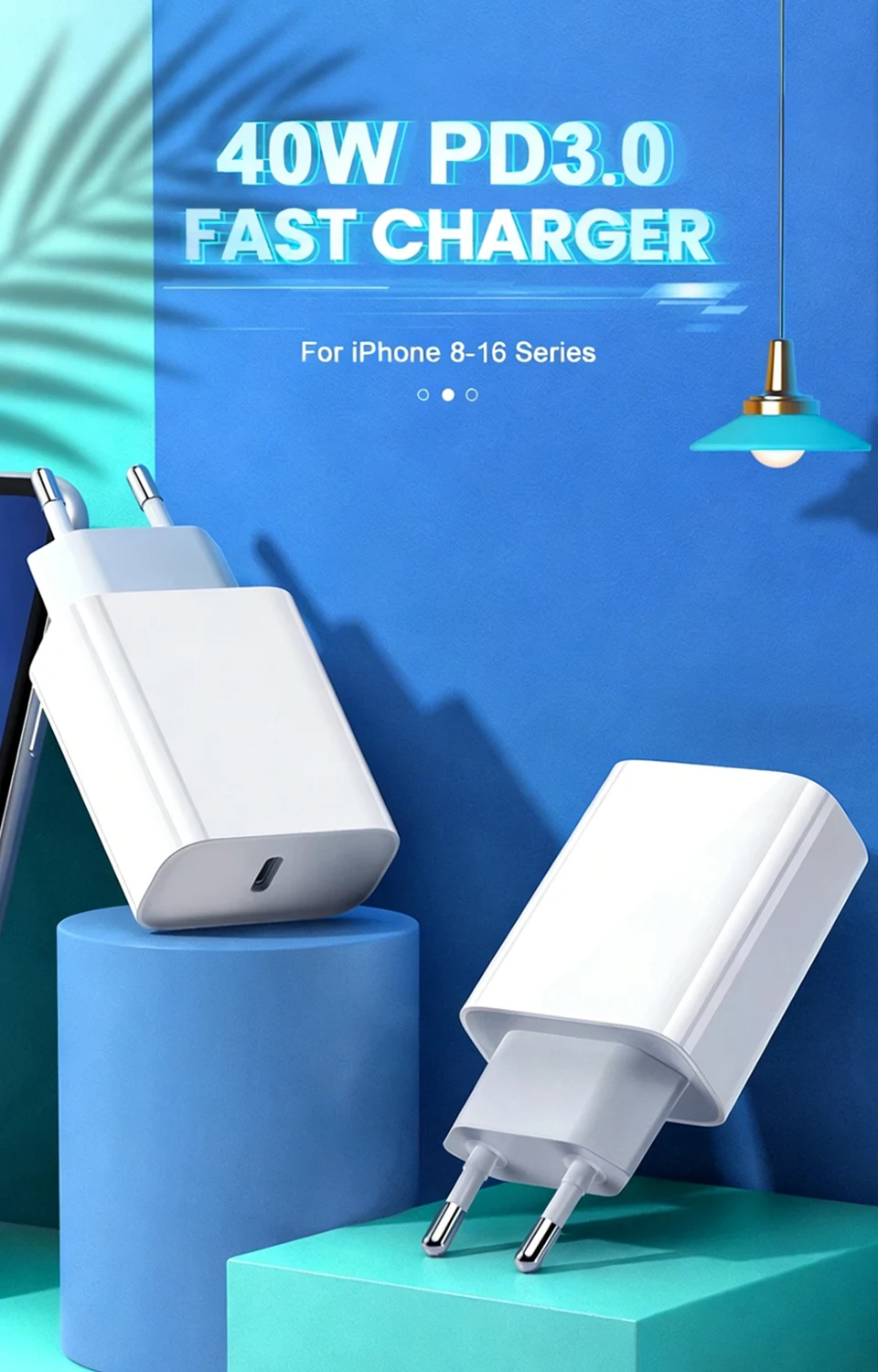 40W Fast Charger For Apple Original iPhone 18 17 16 15 7-14 Pro Max Type C To Lightning Fast Charging USB C Cable Quick Charger