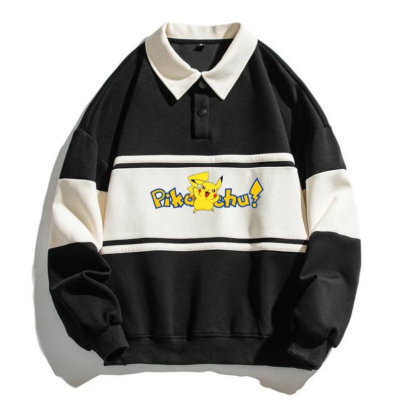 

Supzoom 2025 г., модная свободная осенне-зимняя модная популярная повседневная хлопковая толстовка с воротником Пикачу в американском стиле